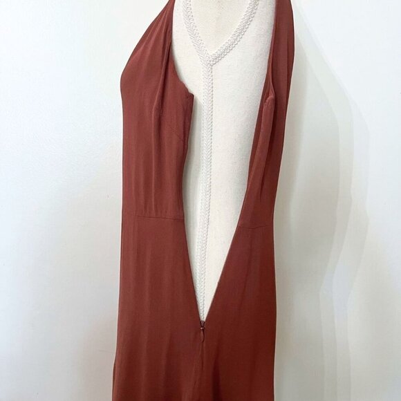 ARITZIA LITTLE MOON BROWN SLEEVELESS V-NECK MINI DRESS ARTICLE 63085 - 0 - Picture 6 of 10